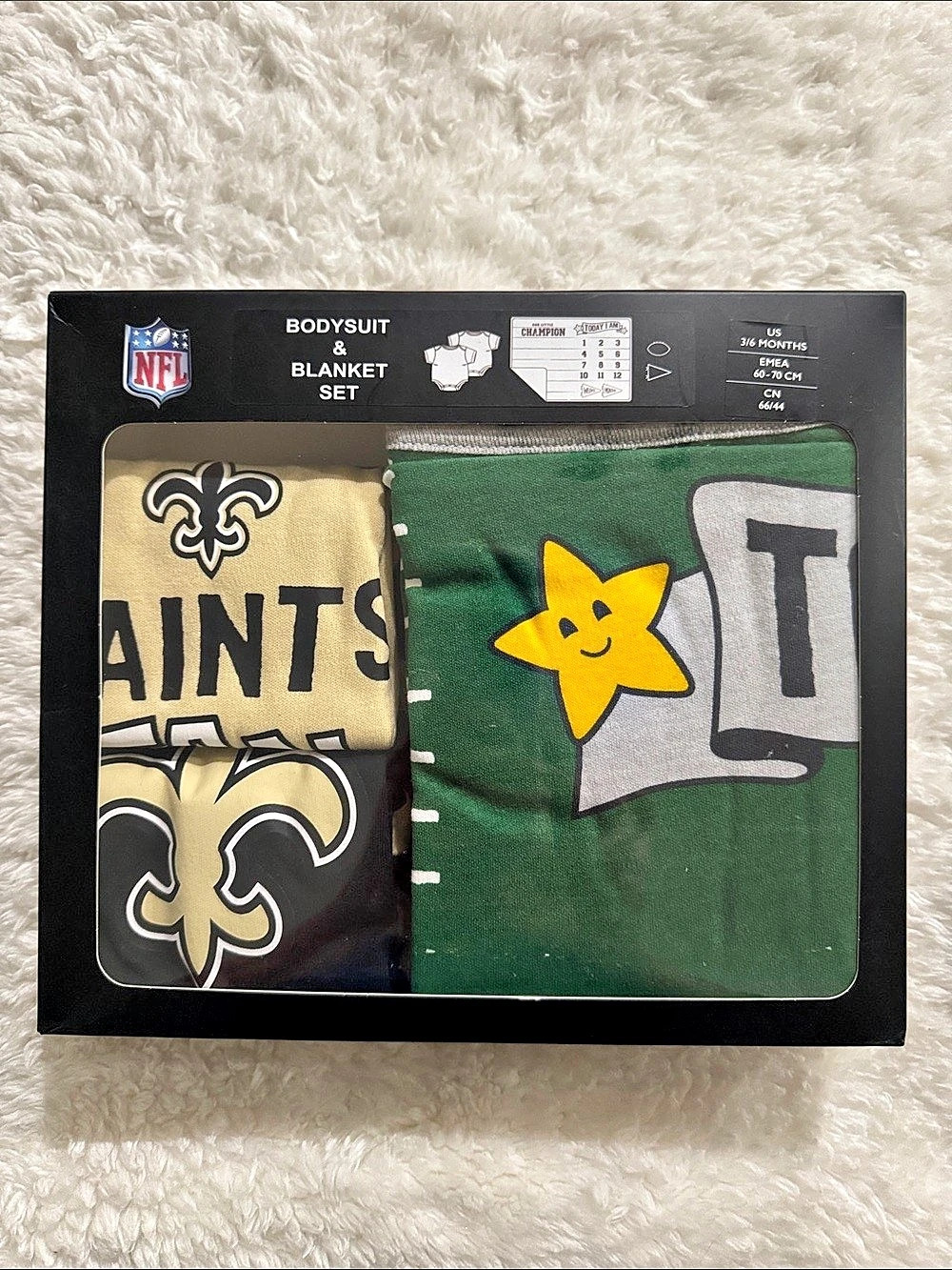 NFL New Orleans Saints Bodysuit and Blanket Set & Blanket Set
